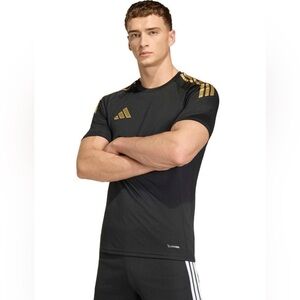 NWT Adidas Men's Tiro 26 League Crewneck T-Shirt. Black/Metallic Gold. Size: XL
